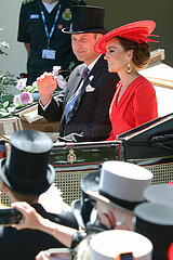 Royal Ascot  Royal Procession: HRH Prince William  Prince of Wales and HRH Catherine  Princess of Wales arriving at the racecourse
