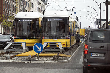 Berlin  Deutschland  Endstation der Tramlinie 10 an der Warschauer Strasse