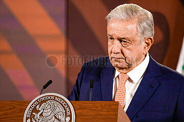 Andres Manuel Lopez Obrador  president of Mexico  press conference