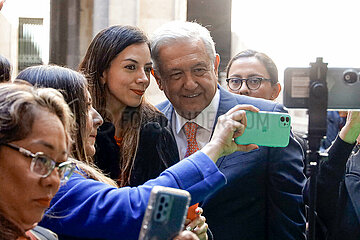 Andres Manuel Lopez Obrador  president of Mexico  press conference