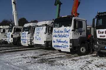 Protest des Verbands der Transport-und Logistikunternehmen in München