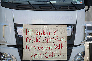 Protest gegen die Ampel: LKW Protest in München