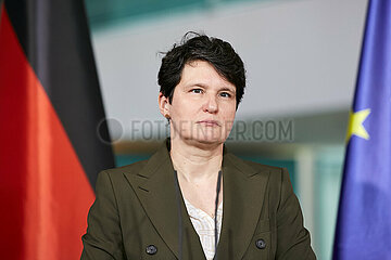 Berlin  Deutschland - Tanja Goenner bei der Pressekonferenz anlaesslich des Treffens der Allianz fuer Transformation.