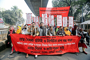 Näherinnen Gewerkschaft demonstriert in Dhaka  Bangladesch