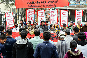 Näherinnen Gewerkschaft demonstriert in Dhaka  Bangladesch