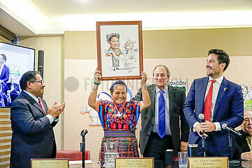 Rigoberta Menchu Tum  Former Nobel Peace Prize Visit Mexico