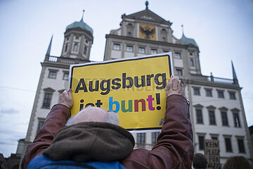 Demonstration gegen Neujahrsempfang der AfD Augsburg