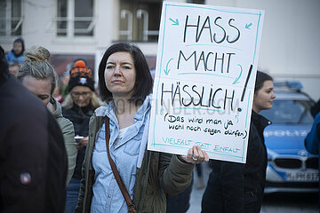 Demonstration gegen die AfD in Unterschleissheim München