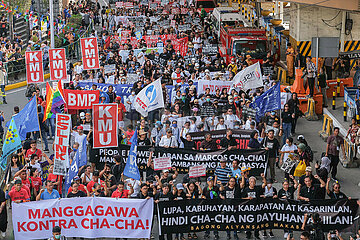 Thousands of Filipino activists commemorated the 38th EDSA People Power Uprising