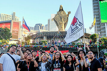 Thousands of Filipino activists commemorated the 38th EDSA People Power Uprising