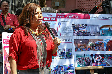 Clara Brugada Candidate for the Head of Government Start Her Campaign