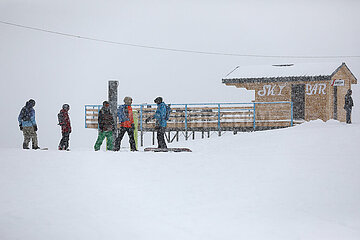 Mestia  Georgien  Skihuette im Skigebiet Tednuldi