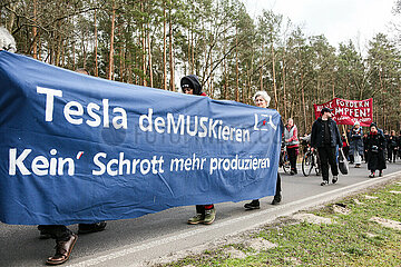 Demo gegen Tesla in Grünheide