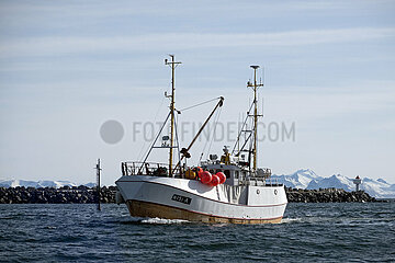Andoy  Norwegen  Fischerboote an der Mole