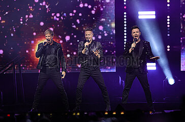 Irish pop group Westlife In Concert Of Their Wild Dreams Tour