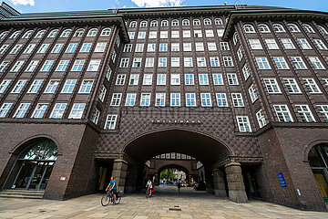 Deutschland  Hamburg - Das Chilehaus im Kontorhausviertel (in der City) gebaut 1922-24 im Backstein-Impressionismus ist auf der UNESCO-Welterbeliste