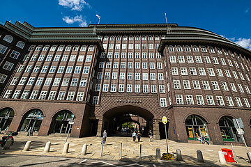 Deutschland  Hamburg - Das Chilehaus im Kontorhausviertel (in der City) gebaut 1922-24 im Backstein-Impressionismus ist auf der UNESCO-Welterbeliste