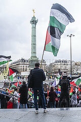 Protest für Solidarität und gegen Rassismus und Faschismus in Paris