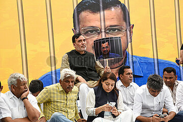 Aam Aadmi Party ( AAP ) Mass Fast Against Arrest of Kejriwal