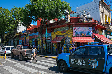 Polizei-Streife  La Boca  Buenos Aires  Argentinien