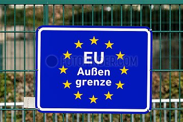 Symbolisches Schild EU Aussengrenze