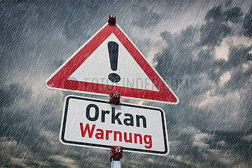 Symbolisches Warnschild Orkan-Warnung
