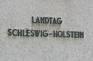 Landtag Schleswig-Holstein - Schild am Landeshaus