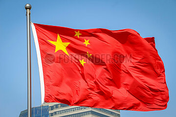 Wehende Rote Fahne der Volksrepublik China