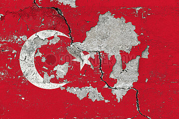 Türkische Flagge - Abgeplatzte Farbe