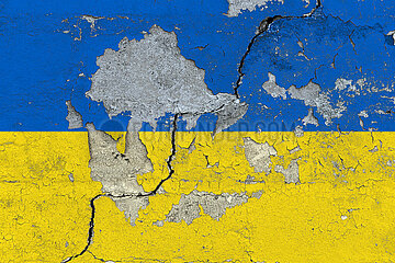 Wand Ukraine abgeplatzte Farbe