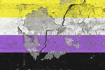 Non-binary Flagge - Abgeplatzte Farbe