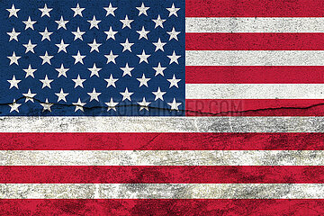 US-Flagge auf einer Wand