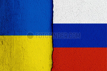 Ukraine-Russland - Verputzte Wand mit Riss