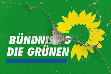 Bündnis 90/Die Grünen - Abgeplatzte Farbe