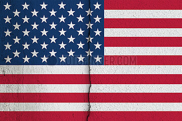 US-Flagge auf einer Wand