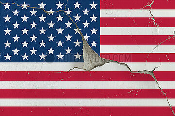 US-Flagge - Abgeplatzte Farbe
