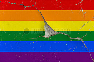 Regenbogenflagge - Abgeplatzte Farbe