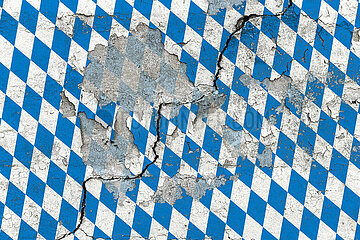 Weiß-Blaue Bayern-Rauten - Abgeplatzte Farbe