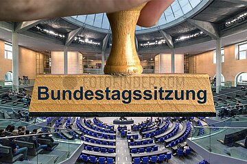 Symbolischer Stempel Bundestagssitzung