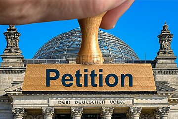 Symbolischer Stempel Petition