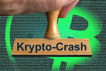 Symbolischer Stempel Krypto-Crash