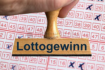 Symbolischer Stempel Lottogewinn