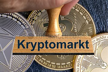 Symbolischer Stempel Kryptomarkt