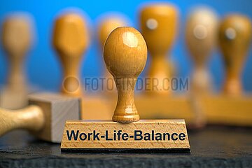 Symbolischer Stempel Work-Life-Balance