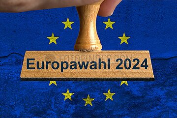 Symbolischer Stempel Europawahl 2024