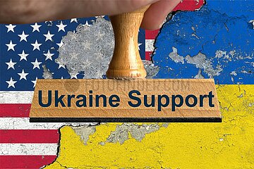 Symbolischer Stempel Ukraine Support