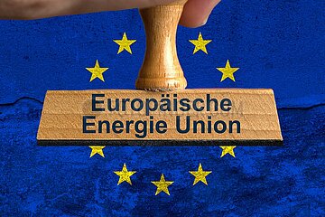 Symbolischer Stempel Europäische Energie Union
