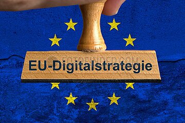Symbolischer Stempel EU-Digitalstrategie