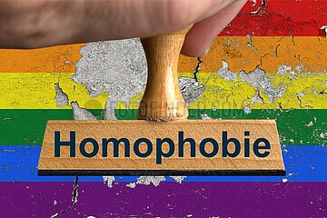 Symbolischer Stempel Homophobie