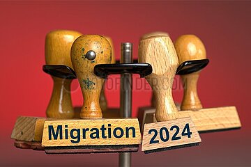 Symbolische Stempel Migration 2024